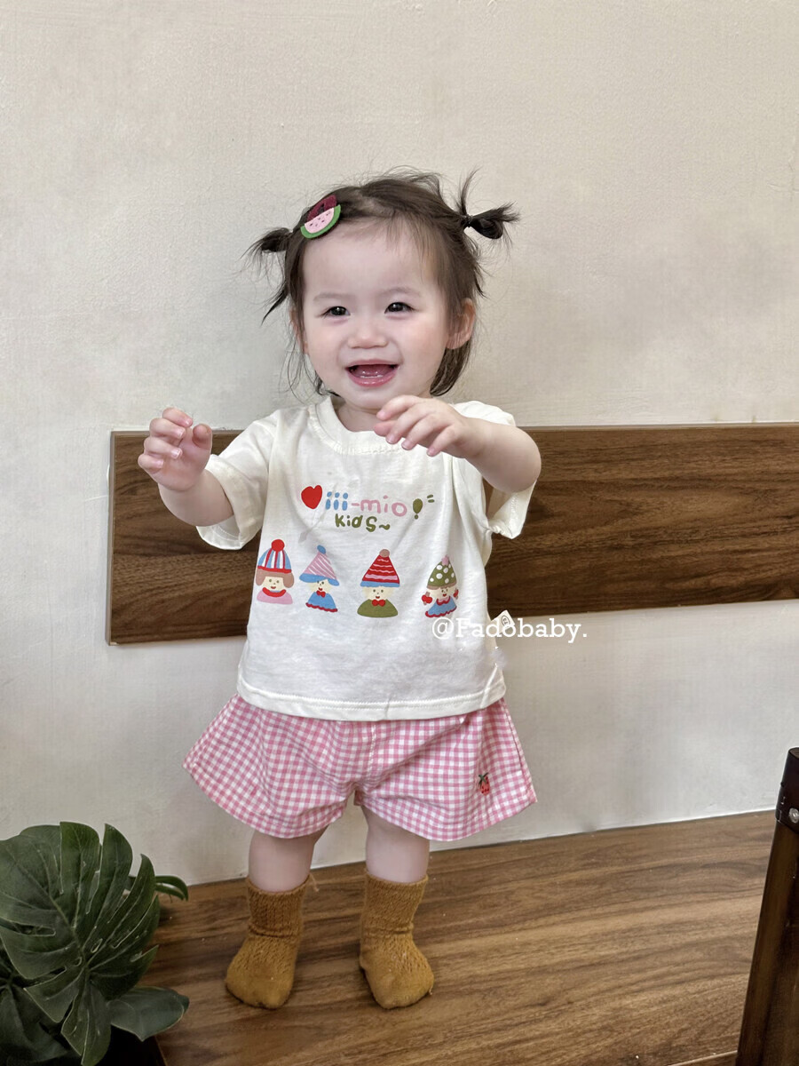 FADOBABY Girls Summer Outfit Cute Toddler Short Sleeve T-Shirt and Shorts Two-Piece Set 6